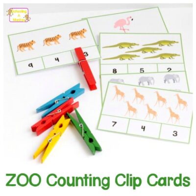zoo counting clip cards s 1