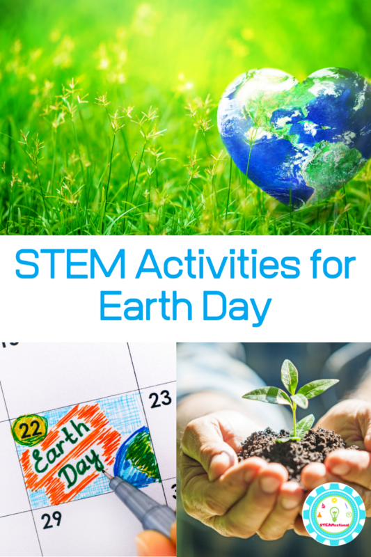 These Earth Day STEM activities help teach kids about recycling, biomes, carbon footprints, water filtration, pollution, and even global warming.