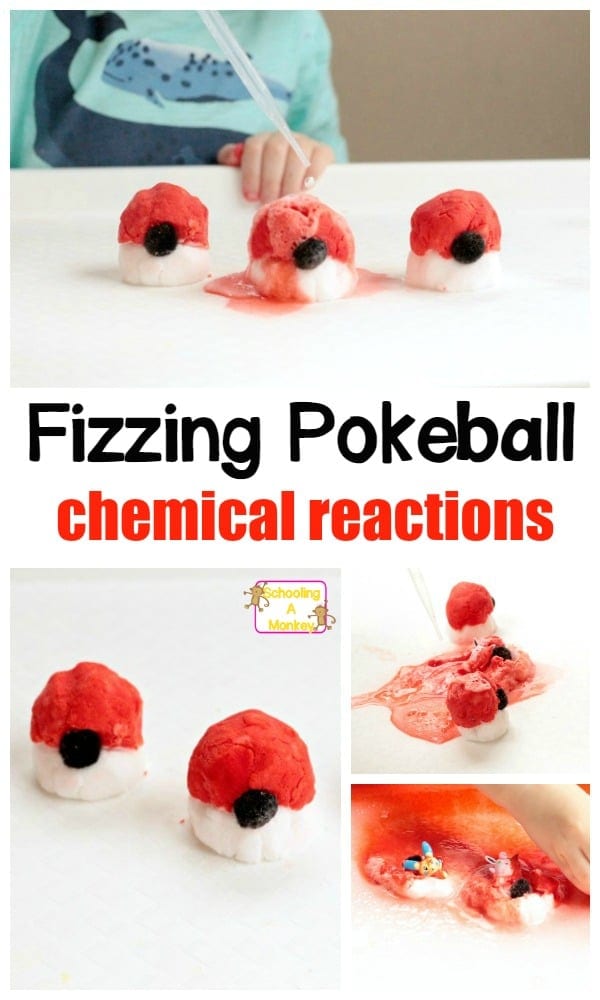 Kids love Pokemon? They will love this Pokemon activity making a DIY real pokeball combined with science for kids and chemical reactions! 