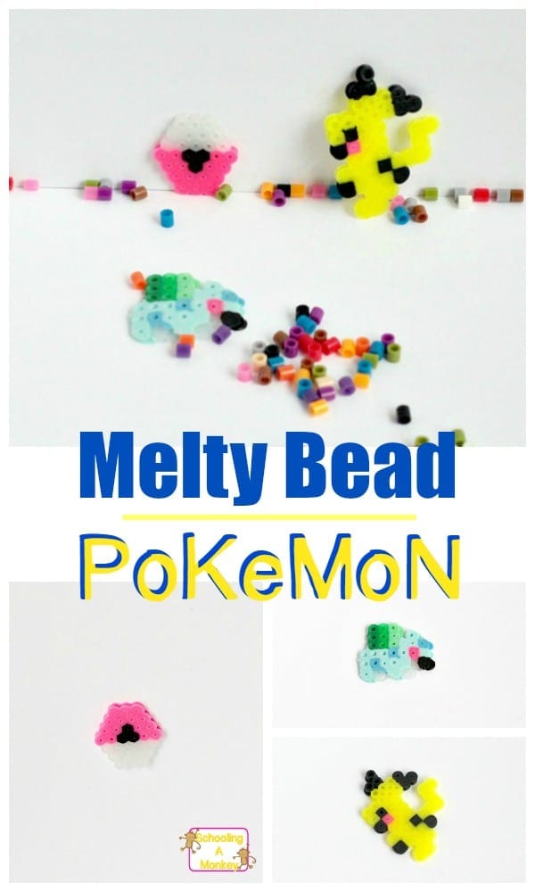 Looking for Pokemon crafts? Melty bead Pokemon are a fun way to use up Perler beads and make a Pokemon activity at the same time! A perfect summer craft!