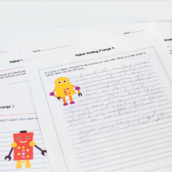 If your kids love robots, then they will love these robot-themed creative writing prompts! These upper elementary writing prompts inspire creativity!