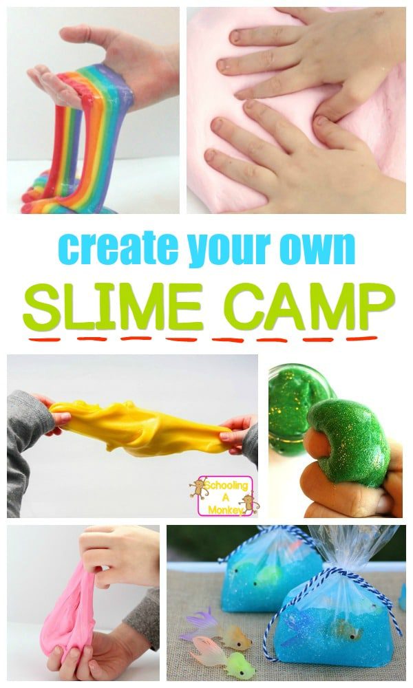 Embrace the fun of slime with this super fun backyard summer camp theme featuring slime recipes! Slime summer camp will make wonderful summer memories.