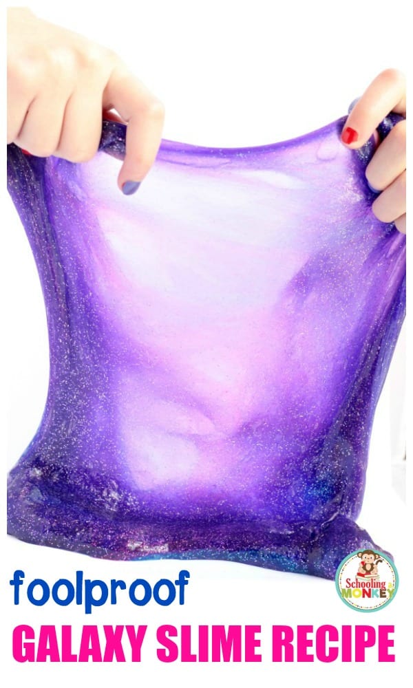 This super easy NASA slime recipe is the ultimate guide in how to make galaxy slime. Kids will love this DIY galaxy slime swirl they can make at home! This NASA slime will keep kids having fun all summer long learning how to make a slime galaxy! #slimerecipe #slime #summerfun #kidsactivities