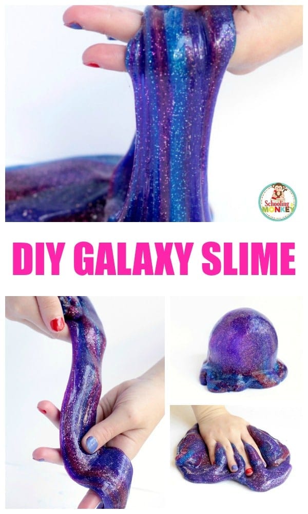 This super easy NASA slime recipe is the ultimate guide in how to make galaxy slime. Kids will love this DIY galaxy slime swirl they can make at home! This NASA slime will keep kids having fun all summer long learning how to make a slime galaxy! #slimerecipe #slime #summerfun #kidsactivities