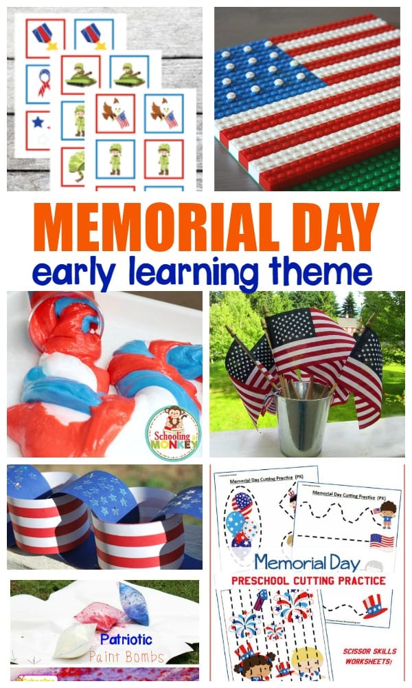 Build a Memorial Day theme or Memorial Day unit study with this collection of Memorial Day printables and activities for kids!