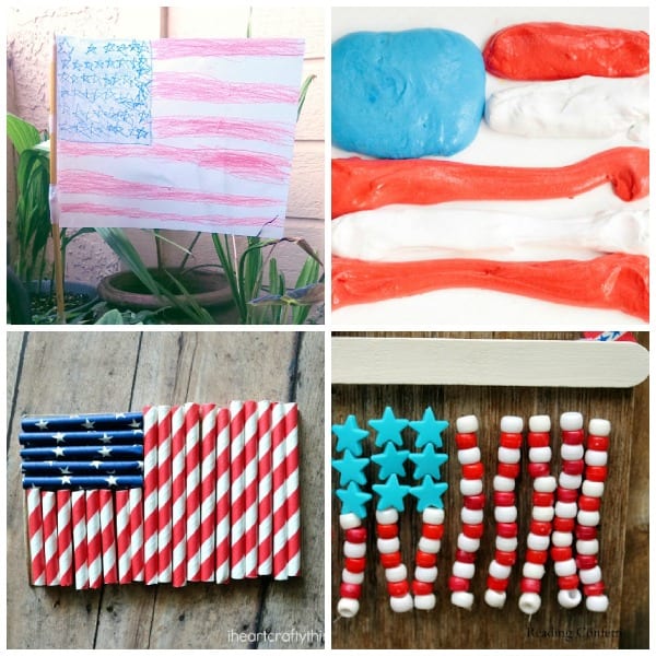 Celebrate your love of America with these fun flag crafts for kids! These patriotic crafts are super fun all summer long!