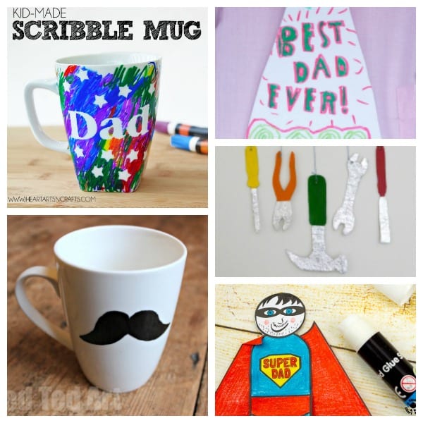 These Father's Day crafts offer the perfect way for kids to celebrate their dad or any positive male role model in their life! Tons of craft ideas for kids!