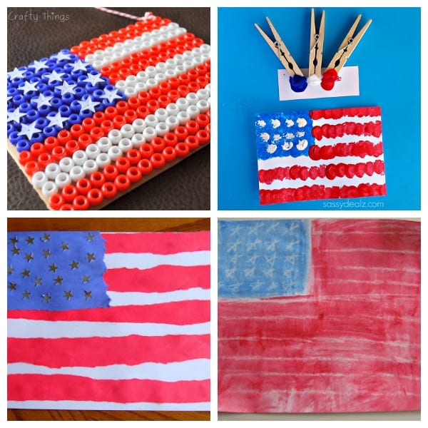 Celebrate your love of America with these fun flag crafts for kids! These patriotic crafts are super fun all summer long!