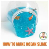 Love slime? You'll love this simple slime recipe using borax. This sparkling ocean slime recipe is perfect for summer fun and summer activities for kids!