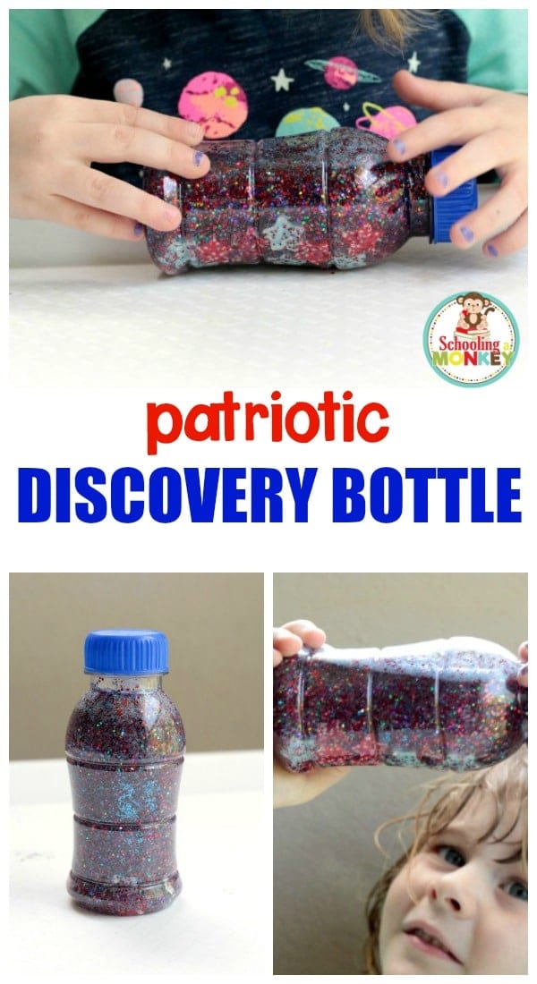 If you are ready to celebrate America, make a patriotic discovery bottle! Perfect for kids too young for fireworks and is a fun patriotic activity for kids!