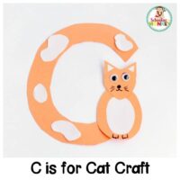 Make learning letters fun with these adorable alphabet crafts! The C is for cat letter craft is a fun way to teach the hard C sound to kids.