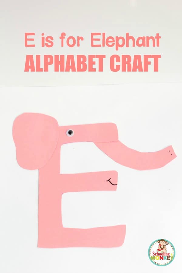 What does E stand for? An elephant of course! Transform a letter E into this adorable e is for elephant letter craft! A fun way to teach the alphabet!