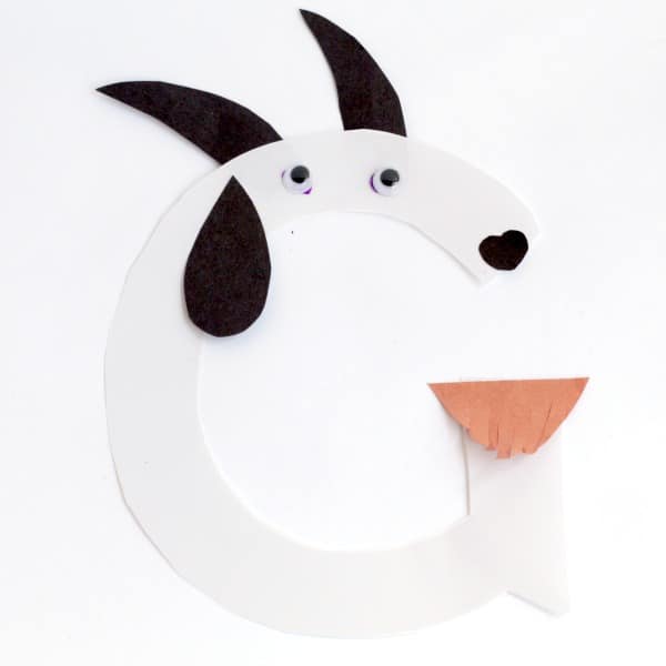 Teach the hard sound of the letter G with this fun G is for goat letter craft! Kids will love transforming a basic letter G into a cute goat.