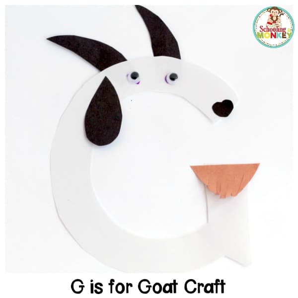 Teach the hard sound of the letter G with this fun G is for goat letter craft! Kids will love transforming a basic letter G into a cute goat.