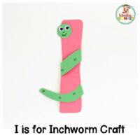 Kids will love transforming this letter I into an inchworm craft. The cute little inchworm is adorable and is the perfect alphabet craft for kindergarten!