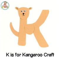 This simple K is for kangaroo letter craft is a fun alphabet craft for kids. Transform the letter K into a mama kangaroo! Perfect for preschool or kinder.