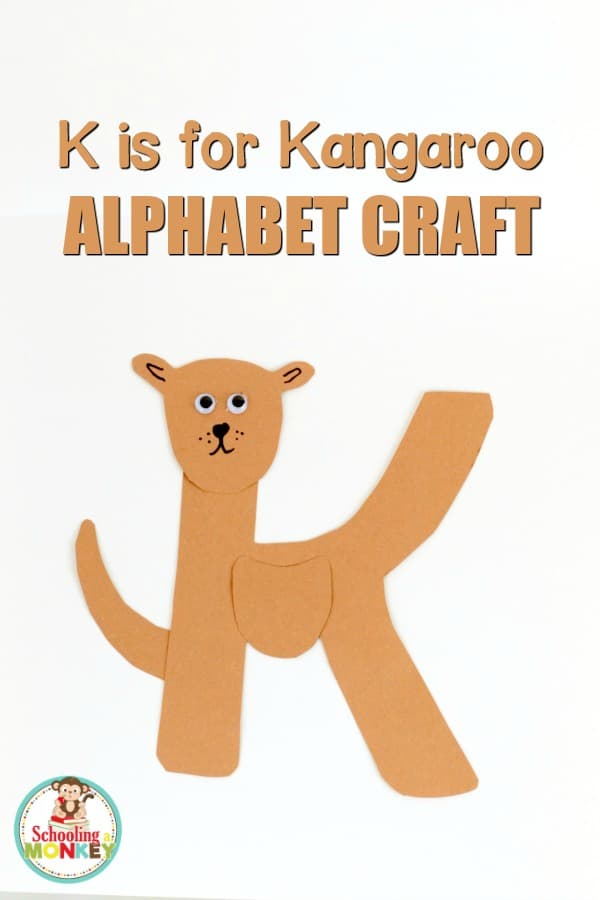 This simple K is for kangaroo letter craft is a fun alphabet craft for kids. Transform the letter K into a mama kangaroo! Perfect for preschool or kinder. 