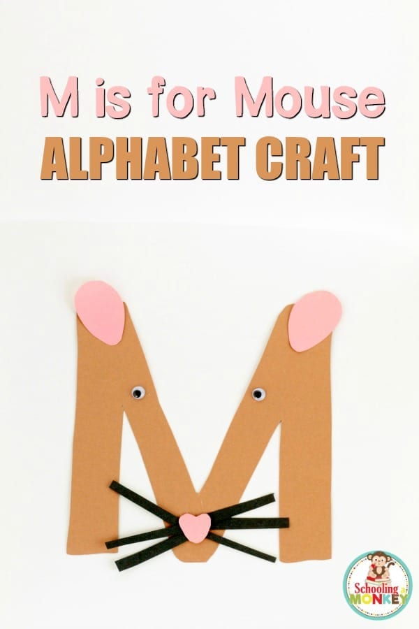 Learning the letter M has never been as fun as it is when you make this M is for mouse letter craft! This kindergarten alphabet activity is super fun!