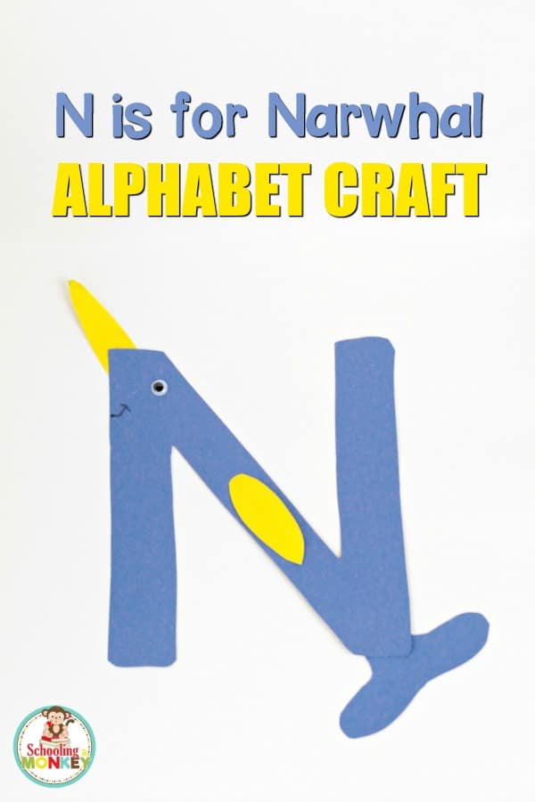 Make learning the letter N fun and memorable with this N is for narwhal letter craft! It's the perfect kindergarten activity or preschool activity.