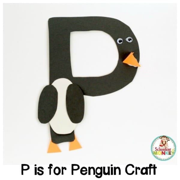 Alphabet crafts are a fun way to introduce letters to preschoolers and kindergarten kids. This P is for penguin letter craft is the perfect intro to Ps.
