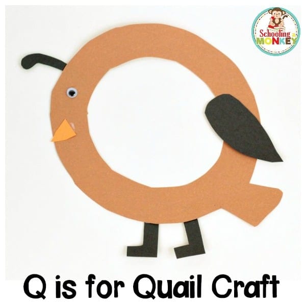 Learning the letter Q is a lot more fun with this Q is for quail letter craft! Kids will love this hands on alphabet craft in preschool and kindergarten.