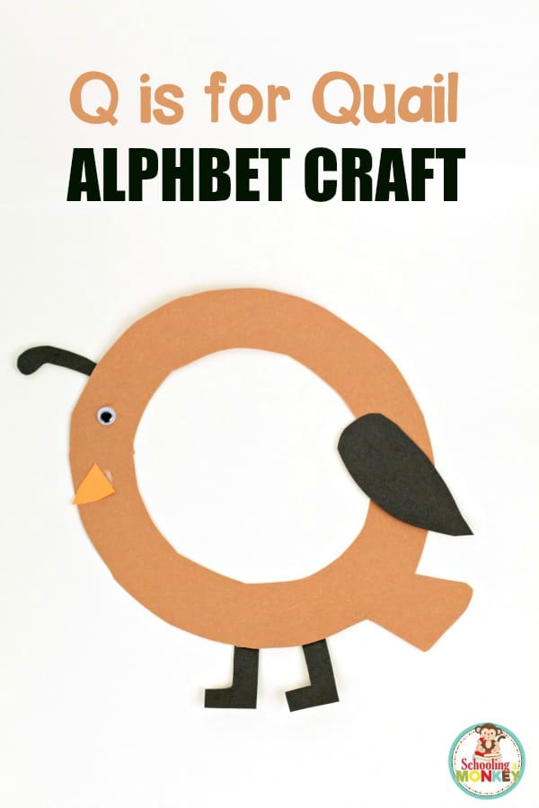 2"-4.5" Silly animal alphabet letter Q quail monogram heat transfer iron on 