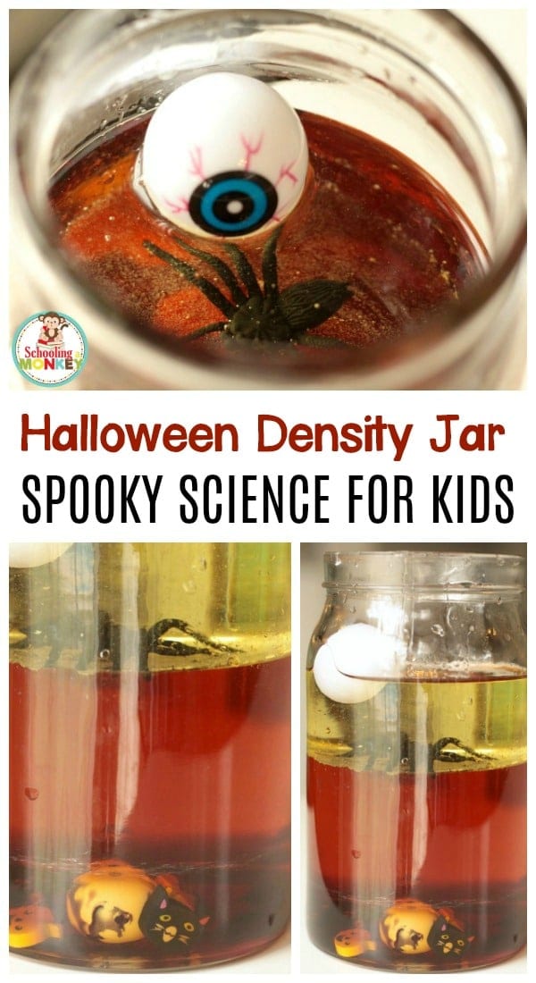 Halloween science experiments and Halloween STEM activities are super fun! This Halloween density jar is a simple science experiment kids will love!