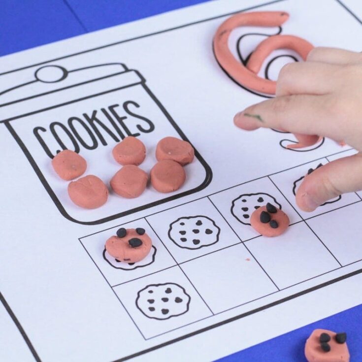 cookie playdough counting mats insta
