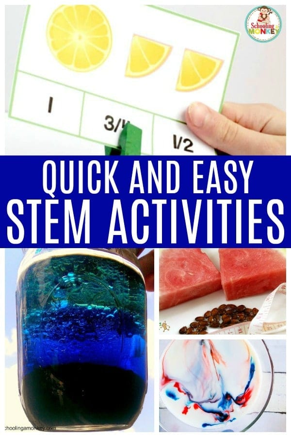 Looking for quick STEM activities? These fast STEM activities offer simple STEM challenges you can do in 30 minutes or less. Who says STEM activities have to take forever? Easy STEM projects are the perfect way to introduce STEM to kids. #stemactivities #stemed #stem #handsonlearning #kidsactivities