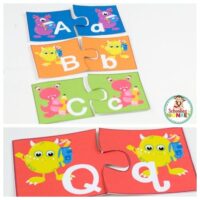 If you love monsters, you'll adore these fun and colorful monster letter match puzzles helping kids match uppercase and lowercase letters.