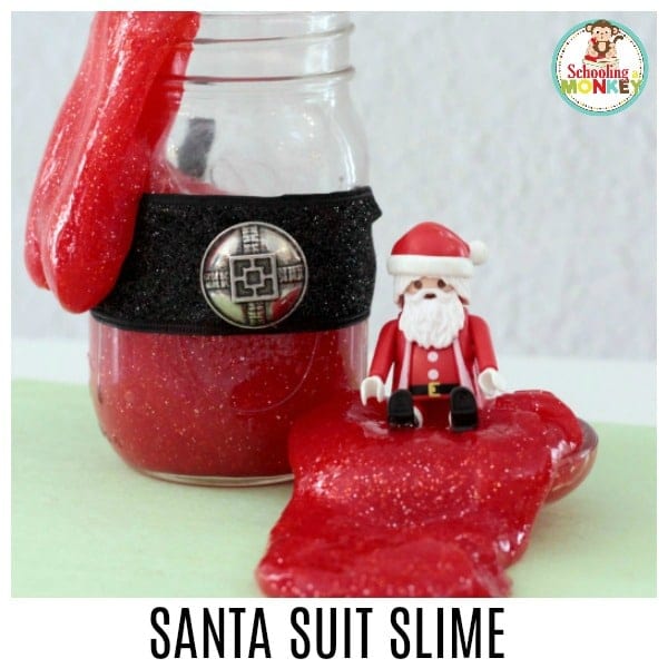 Make Santa come to life in a whole new way with this fun recipe for Santa suit slime! Christmas slime has never been so fun!