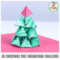 Can you make a Christmas tree from 3D paper triangles? It's a problem in paper Christmas tree engineering! A fun Christmas STEM activity for kids!