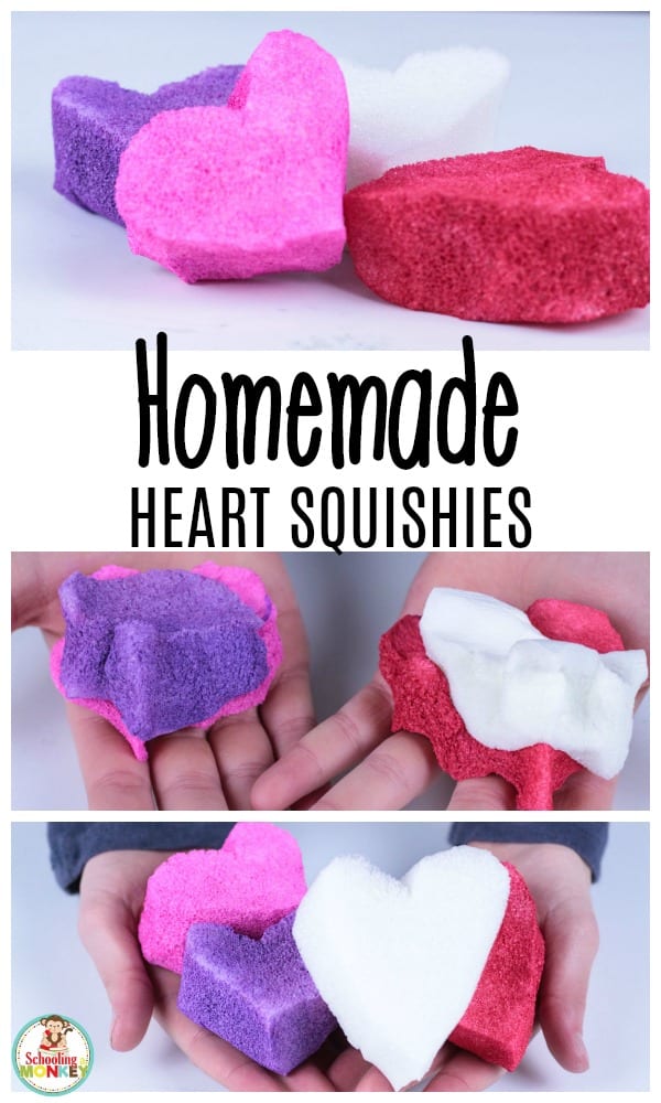 Looking for non-candy valentines? The DIY heart valentine squishy is the perfect valentine craft to make for your classmates! These DIY squishies will provide endless fun! #valentinesday #kidsactivities #valentines #valentinesactivities #valentinecraft