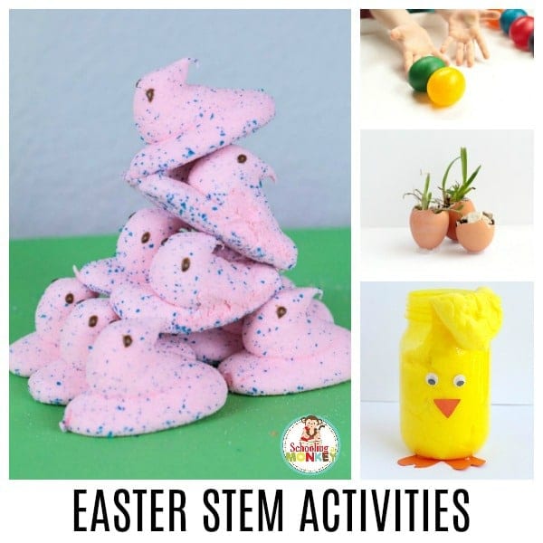 If you love Easter activities for kids, you'll love this collection of Easter STEM activities. Kids will learn all about Easter science, Easter technology, Easter engineering, and Easter math! Over 30 STEM activity ideas for Easter! #easteractivities #stemactivities #stemed #handsonlearning