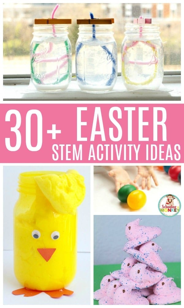 If you love Easter activities for kids, you'll love this collection of Easter STEM activities. Kids will learn all about Easter science, Easter technology, Easter engineering, and Easter math! Over 30 STEM activity ideas for Easter! #easteractivities #stemactivities #stemed #handsonlearning