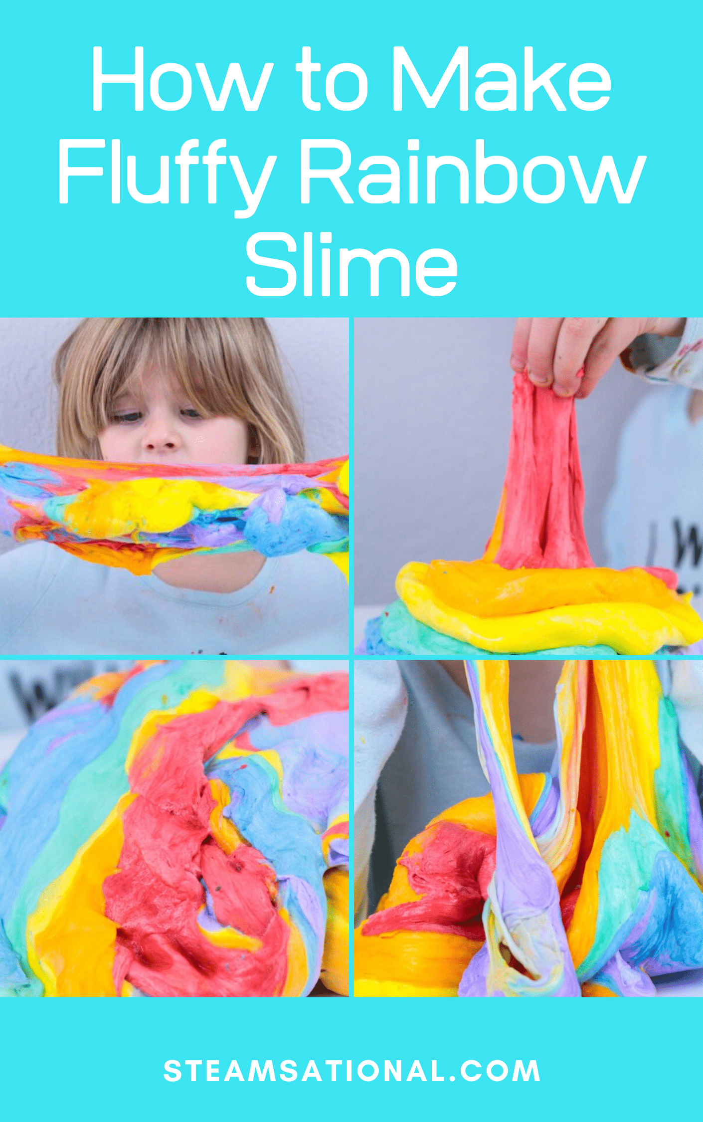 how to make rainbow slime fluffy