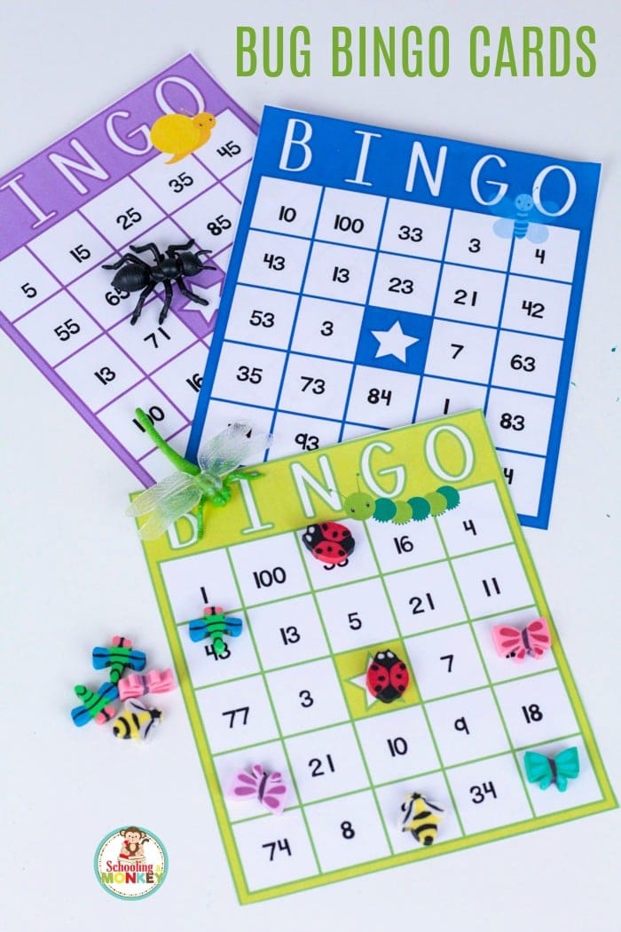 Teaching an early learning theme with bugs? Bug theme activities are so much fun! Make math more fun with these bug theme bingo cards. Bug bingo cards are so much fun, and make playing bingo fun and educational. #thematicunit #theme #bugtheme #bugs #insects #earlylearning #preschool #kindergarten #kidsactivities #bingo