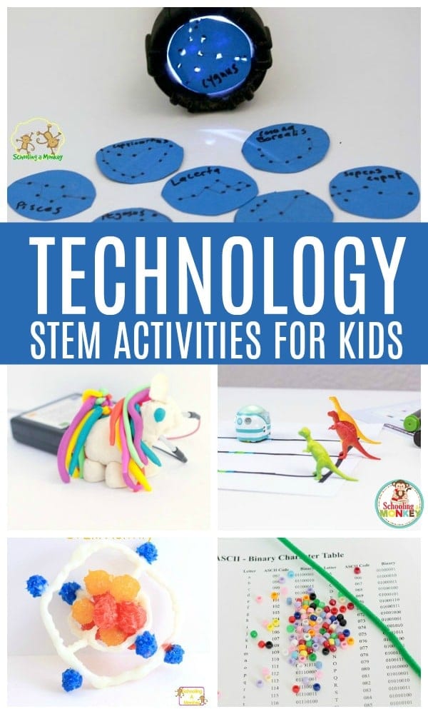Technology activities for kids help prepare kids for life and encourage the development of logic, programming, problem solving, and creative thinking. Make your STEM activities a lot more interesting with these technology-based STEM challenges for kids! STEM education is a lot of fun with technology! #technology #technologyactivities #kidsactivities #activitiesforkids #stem #stemed #codingforkids #coding #stemactivities #handsonlearning