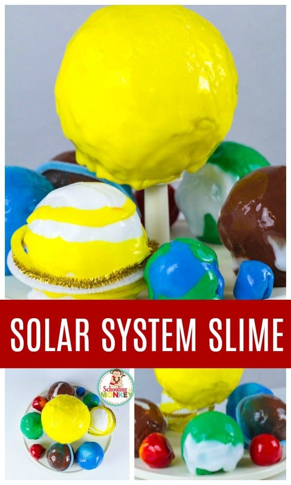Make slime educational by making this slime model of the solar system! The solar system slime recipe is a fun way to combine space learning and slime play in one! Make learning the planets fun with this educational slime activity for kids. It's the perfect activity for a space theme! #space #planets #spacetheme #thematicunit #theme #slime #slimer #slimerecipe