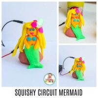 STEM activities are more fun when they include seasonal activities. Learn how to make a Squishy Circuit Mermaid with a light-up flower in this fun electricity project for kids. Squishy Circuit projects are the perfect way to introduce kids to circuits. #STEMed #stem #stemactivities #engineering #summerfun #summeractivities #kidsactivities #mermaid