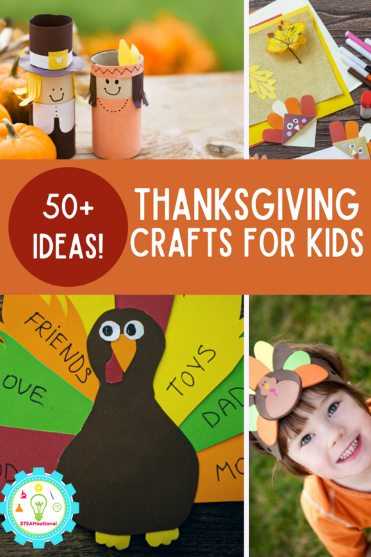Over 50 Thanksgiving crafts for kids! Classroom-friendly crafts featuring Native Americans, Turkeys, LEGO, Pilgrims, and more!