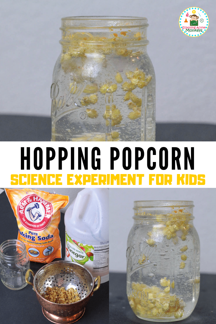 Try the popcorn experiment and explore super fun chemical reactions in a highly visible way. Kids will love this STEM activity in a jar! #scienceexperiment #scienceforkids #stemed #stemactivities #thanksgivingactivities