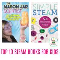 Encourage a love of STEAM activities in your kids with these top STEAM books! Each STEM book is filled with hands-on STEAM activity ideas that kids will love. The perfect gift guide for STEM lovers and gift ideas for kids who love STEAM! #stemactivities #steam #handsonlearning #scienceexperiments #giftguide