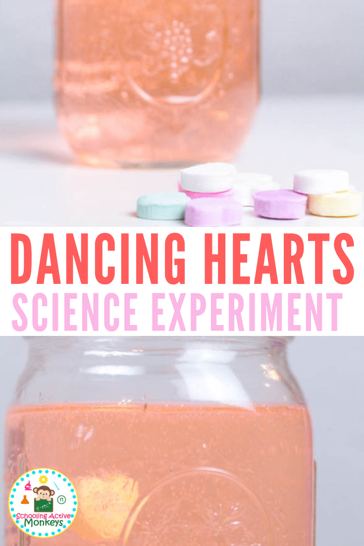 Love Valentine’s Day? Love science? You’ll have a blast with this dancing conversation heart Valentine science project! #valentinesday #scienceforkids #science #scienceexperiments #stemed #stem #handsonlearning