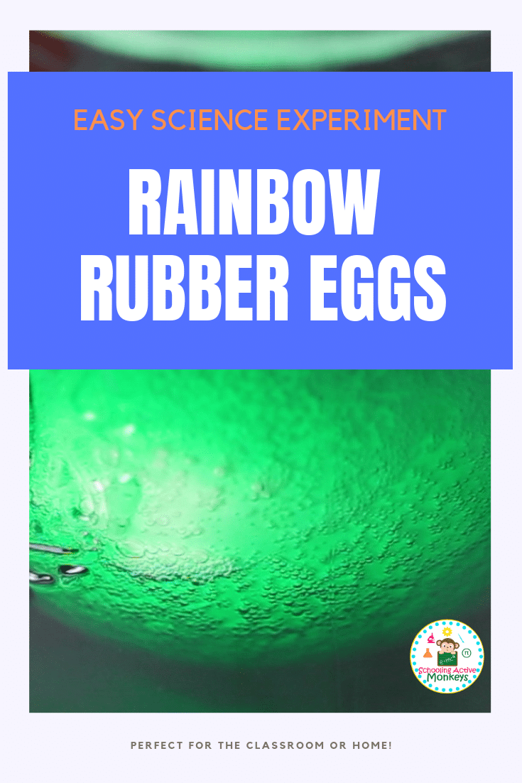 Kids will love this rainbow variation on the classic rubber egg experiment. Don't just make naked rubber eggs, make rainbow rubber eggs! #stemactivities #steamactivities #stemed #easteractivities #handsonlearning #scienceexperiment