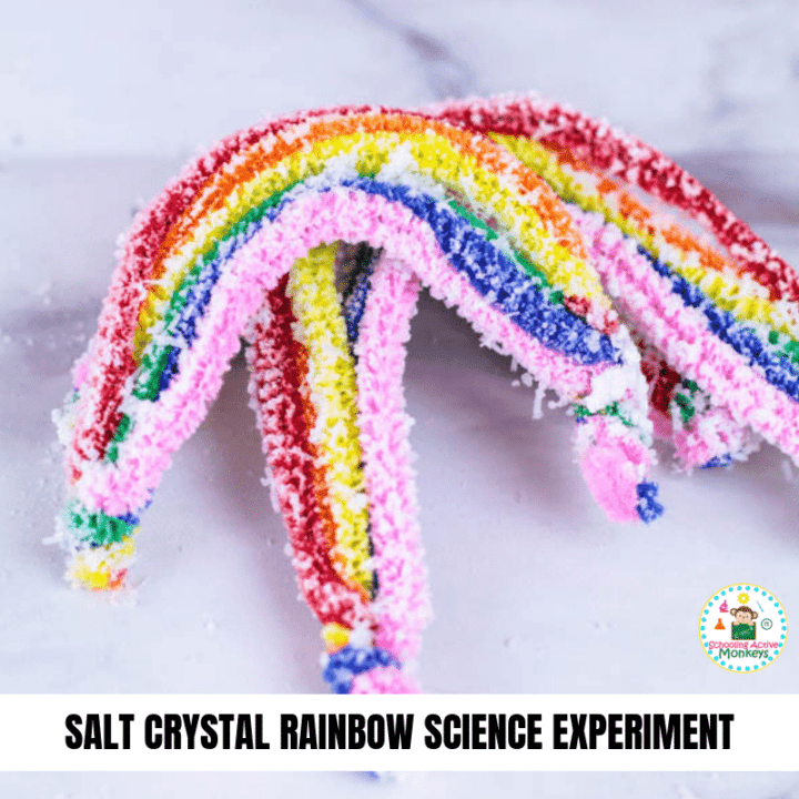 salt crystal rainbow science experiment