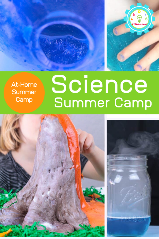 If you need summer camp ideas, look no further. First on the list is one of our favorite camps: at-home science camp! This camp is filled with STEM activities and science experiments for kids!