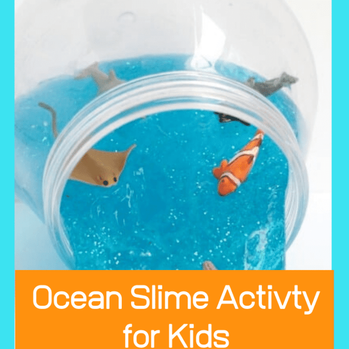 Learn how to make clear blue slime with this fun ocean slime recipe made with blue glitter slime. Kids will have a blast making it at home!