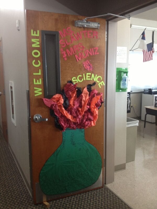 welcome to science classroom door idea