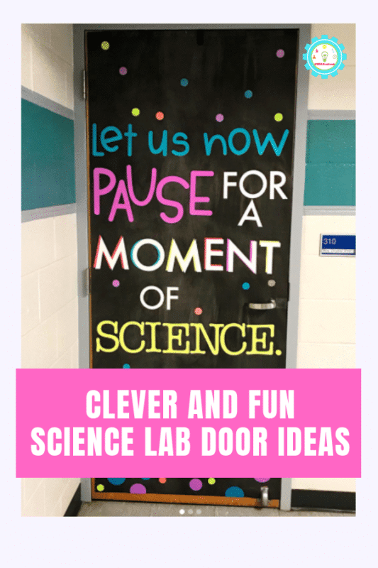 Get inspired for the new school year with these clever science classroom door decorating ideas for elementary and middle school. #classroomdecorating #classroomideas #scienceclass #stemed #stemactivities #teaching #teachingideas